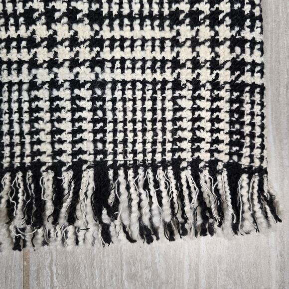 Zara Woman Tweed Mini Skirt Lg Plaid Houndstooth Black White - Picture 5 of 5